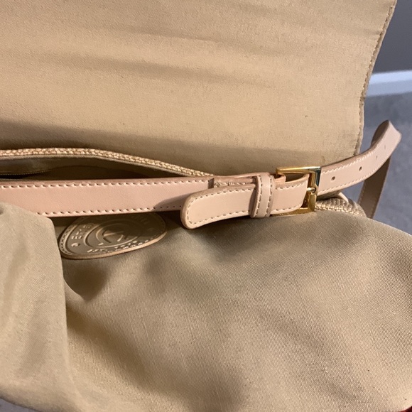 Etienne Aigner - Vintage - Tan and Beige- Jute Brass and Leather Shoulder Bag - Picture 3 of 12